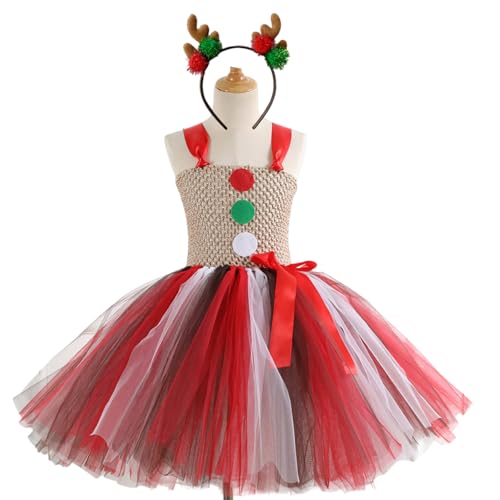 Limtula Kinder Weihnachtskostüm Mit Kleid Und Stirnband Halloween Prinzessin Dress Up Outfits Für 2-12 Mädchen Halloween Geburtstag von Limtula