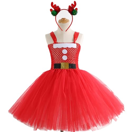 Limtula Kinder Weihnachtskostüm Mit Kleid Und Stirnband Halloween Prinzessin Dress Up Outfits Für 2-12 Mädchen Halloween Geburtstag von Limtula