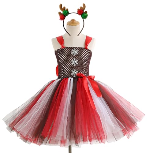 Limtula Kinder Weihnachtskostüm Mit Kleid Und Stirnband Halloween Prinzessin Dress Up Outfits Für 2-12 Mädchen Halloween Geburtstag von Limtula