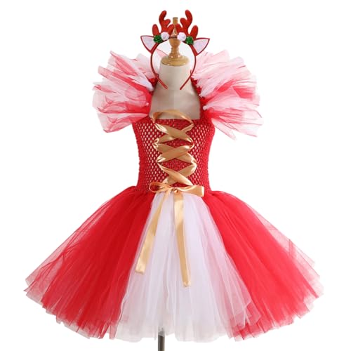 Limtula Kinder Weihnachtskostüm Mit Kleid Und Stirnband Halloween Prinzessin Dress Up Outfits Für 2-12 Mädchen Halloween Geburtstag von Limtula