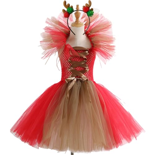 Limtula Kinder Weihnachtskostüm Mit Kleid Und Stirnband Halloween Prinzessin Dress Up Outfits Für 2-12 Mädchen Halloween Geburtstag von Limtula
