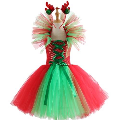 Limtula Kinder Weihnachtskostüm Mit Kleid Und Stirnband Halloween Prinzessin Dress Up Outfits Für 2-12 Mädchen Halloween Geburtstag von Limtula