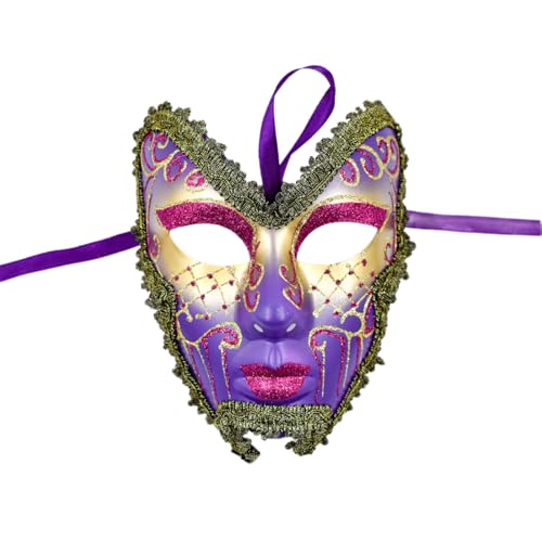 Limtula Maskerade Full Face Halloween Gesicht Handgemalt Gesicht für Damen Herren Halloween Abschlussbälle Maskerade Partys von Limtula