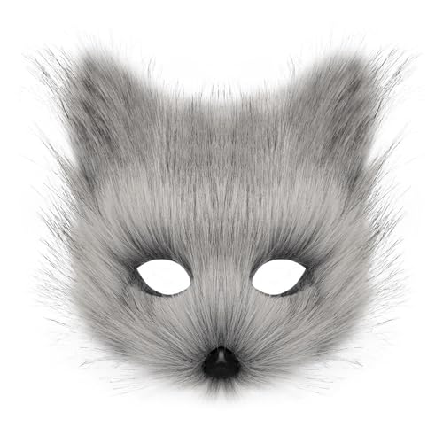 Limtula Maskerade Gesicht Fuchs Gesicht Plüsch Tier Gesicht Dress Up Gesicht Wolf Gesicht Halbes Gesicht von Limtula