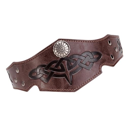 Limtula Mittelalterlich Geprägtes Leder Kopfstück Verstellbares Stirnband Mittelalterlich Kostümzubehör Für Erwachsene Halloween Outfit Für Cosplay von Limtula