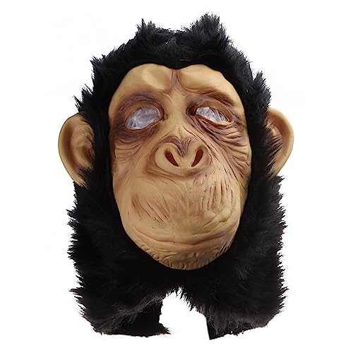 Limtula Neuheit Affenmaske Gruseliges Schimpanse Für Kopfmasken Halloween Party Kostüm Dekorationen Cosplay Requisiten Affenmaske von Limtula