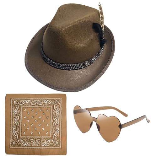 Limtula Oktoberfest Kostüm Hut Bandana Sonnenbrille Set Herren Karneval Party Hut Bühnenrequisiten Festival Mottoparty Schal Outfits Limtula Oktoberfest Kostüm Hut Bandana Sonnenbrille Set Herren Karneval Party Hut Bühnenrequisiten Festival Mottoparty Schal Outfits von Limtula