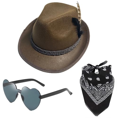Limtula Oktoberfest Kostüm Hut Bandana Sonnenbrille Set Herren Karneval Party Hut Bühnenrequisiten Festival Mottoparty Schal Outfits Limtula Oktoberfest Kostüm Hut Bandana Sonnenbrille Set Herren Karneval Party Hut Bühnenrequisiten Festival Mottoparty Schal Outfits von Limtula