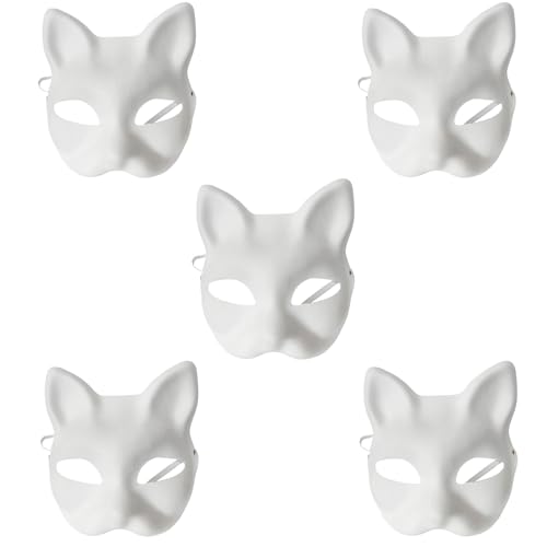 Limtula Papier Leere Kunstmasken Lackierbare Papiermasken Einfache Weiße Masken Carnivals Masken Weiß Leere Papier Handfarbe Gesichtsmasken von Limtula