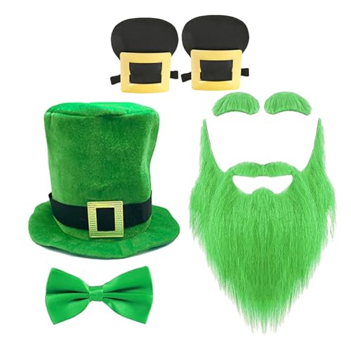 Limtula Patricks Day Kostüm Partys Gastgeschenk Patricks Day Zubehör Dekorationen Zubehör Koboldhut Augenbrauen Schnurrbart Fliege Limtula Patricks Day Kostüm Partys Gastgeschenk Patricks Day Zubehör Dekorationen Zubehör Koboldhut Augenbrauen Schnurrbart Fliege von Limtula