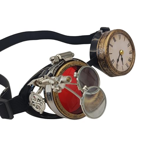 Limtula Retro Steampunks Brille mit Uhr Halloween Dekorative Brille Steampunks Brille für Cosplay Enthusiasten Limtula Retro Steampunks Brille mit Uhr Halloween Dekorative Brille Steampunks Brille für Cosplay Enthusiasten von Limtula