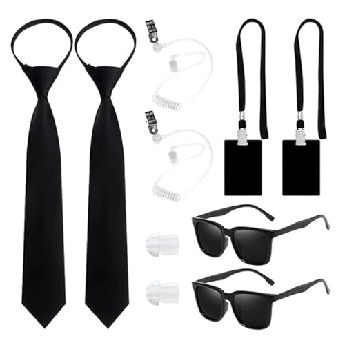 Limtula Secret Agent Outfit Accessoires Mit Schwarzen Brillen Ohrhörern Und Halskrawatten Halloween Secret Agent Kostüm Für Erwachsene Kid Rollenspiel Outfit Limtula Secret Agent Outfit Accessoires Mit Schwarzen Brillen Ohrhörern Und Halskrawatten Halloween Secret Agent Kostüm Für Erwachsene Kid Rollenspiel Outfit von Limtula