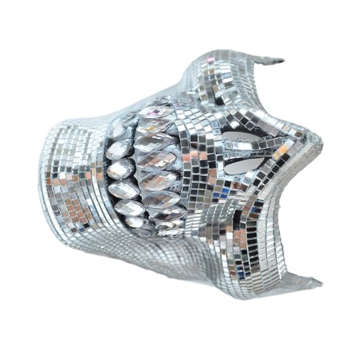 Limtula Sparkling Discos Effect Crystal Skull Halbgesichtsmaske Fashion Party Maske Für Maskeradekugeln Und Feierlichkeiten Geeignet von Limtula