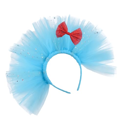 Limtula Stylisches blaues Netz-Haarband mit Fliege, Cosplay-Haarband für Studenten, Themenpartys, Verkleidungen, Halloween und Cosplay-Zubehör von Limtula