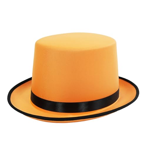 Limtula Trendsetzender Hut mit flacher Krempe und Band für den modernen Look, eleganter Schleifenhut für Bühnenshows, Zauberer-Kostüm Limtula Trendsetzender Hut mit flacher Krempe und Band für den modernen Look, eleganter Schleifenhut für Bühnenshows, Zauberer-Kostüm von Limtula