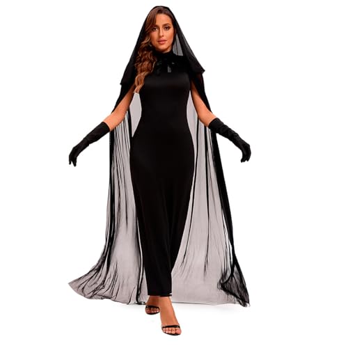 Limtula Vampire Witch Tanks Top Kleid Mit Kapuzen Tüll Umhang Und Handschuhen Outfit Frauen Party Outfit Für Halloween Und Rollenspiele Limtula Vampire Witch Tanks Top Kleid Mit Kapuzen Tüll Umhang Und Handschuhen Outfit Frauen Party Outfit Für Halloween Und Rollenspiele von Limtula