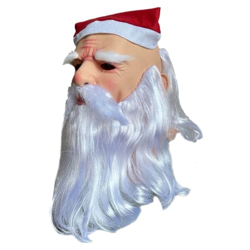 Limtula Weihnachtsmann-Gesichtskostüm, Weihnachtsmann-Kostüm, Zubehör für Weihnachten, Nikolaus-Kostüm mit Nikolausmütze und Bart Limtula Weihnachtsmann-Gesichtskostüm, Weihnachtsmann-Kostüm, Zubehör für Weihnachten, Nikolaus-Kostüm mit Nikolausmütze und Bart von Limtula