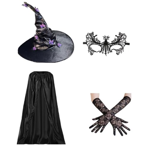 Limtula Witch Cape Halloween Cosplay Kostüm Set Einschließlich Witch Eyemask Handschuhe Halloween Witch Kostüm Für Mädchen Cosplay Limtula Witch Cape Halloween Cosplay Kostüm Set Einschließlich Witch Eyemask Handschuhe Halloween Witch Kostüm Für Mädchen Cosplay von Limtula