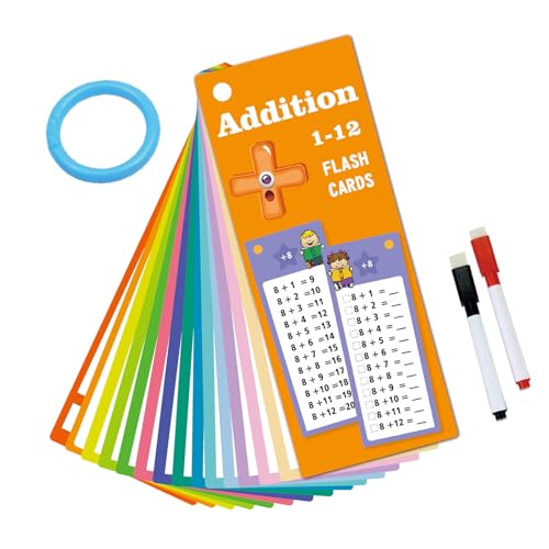 Löschbare Lernkarten für Mathematikunterricht, Addition/Subtraktion/Multiplikation/Division, Übungskarten, Kinder, frühes Lernwerkzeug, Mathematik-Lernwerkzeuge von Limtula