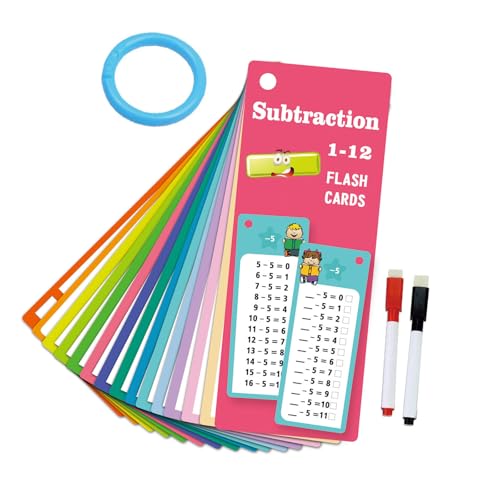 Löschbare Lernkarten für Mathematikunterricht, Addition/Subtraktion/Multiplikation/Division, Übungskarten, Kinder, frühes Lernwerkzeug, Mathematik-Lernwerkzeuge von Limtula