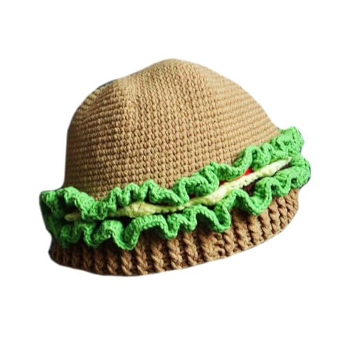 Lustiger Hamburger Schädelhut Für Erwachsene Unisex Schädelhut Häkel Burger Form Kopfbedecke Halloween Kostümzubehör Lustiger Hamburger Schädelhut Für Erwachsene Unisex Schädelhut Häkel Burger Form Kopfbedecke Halloween Kostümzubehör von Limtula