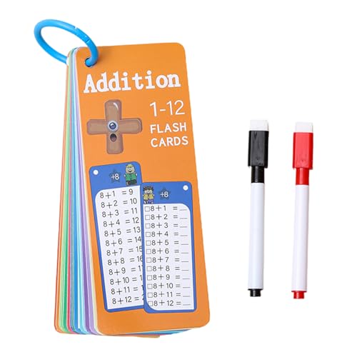 Mathematik-Lernkarten, wiederverwendbar, zum Schreiben und Abwischen, interaktive Multiplikationsabteilung, Kinder, pädagogisches Mathematikwerkzeug von Limtula