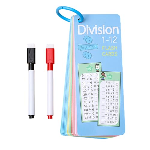 Mathematik-Lernkarten, wiederverwendbar, zum Schreiben und Abwischen, interaktive Multiplikationsabteilung, Kinder, pädagogisches Mathematikwerkzeug von Limtula