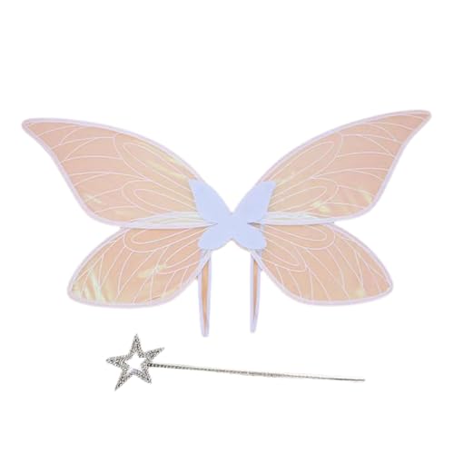 Schmetterlings-Flügel-Kostüm und Zauberstab-Set für Mädchen, Kindergeburtstag, Maskerade, Cosplay, Weihnachten, Halloween von Limtula
