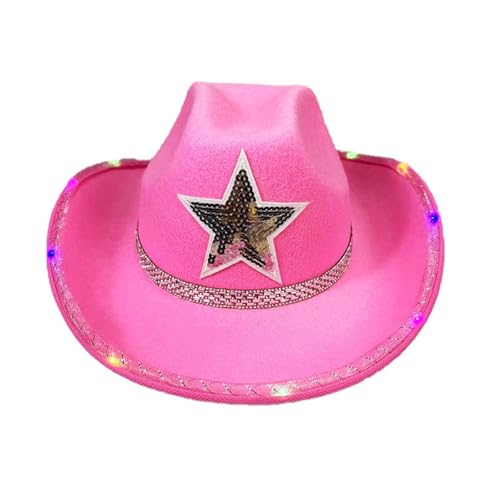 Sparkling Star Cowgirl-Hut, schwerer, leuchtender Hut für Junggesellinnenabschied, Cowgirl-Hut, Brauthut für Schauspielerin, Schauspielerin Sparkling Star Cowgirl-Hut, schwerer, leuchtender Hut für Junggesellinnenabschied, Cowgirl-Hut, Brauthut für Schauspielerin, Schauspielerin von Limtula
