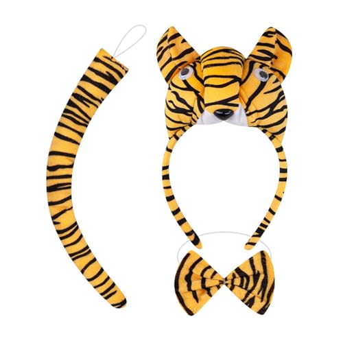 Tier-Tiger-Kostüm-Zubehör, Halloween, Cosplay, Kostüm, Ohren, Stirnband, Fliege, Gesicht, Aufkleber, Schwanz, Tutus, Halloween, Cosplay-Kostüme Tier-Tiger-Kostüm-Zubehör, Halloween, Cosplay, Kostüm, Ohren, Stirnband, Fliege, Gesicht, Aufkleber, Schwanz, Tutus, Halloween, Cosplay-Kostüme von Limtula