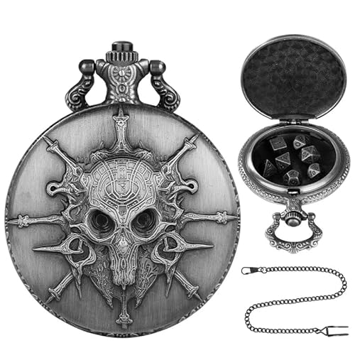 Vintage Small Dices Set Metal Polyedral Würfel Mit Vintage Watch Shells Hülle Tragbares Tischbrettspiel Digitales Ziehen von Limtula