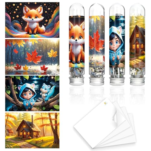 Mini-Puzzles für Erwachsene (4 Packungen) 150 Teile pro Packung, Mikropuzzle, mit Pinzette für kleine Puzzles, geeignet als Geschenk, mit Puzzle Saver von LinPuzzle