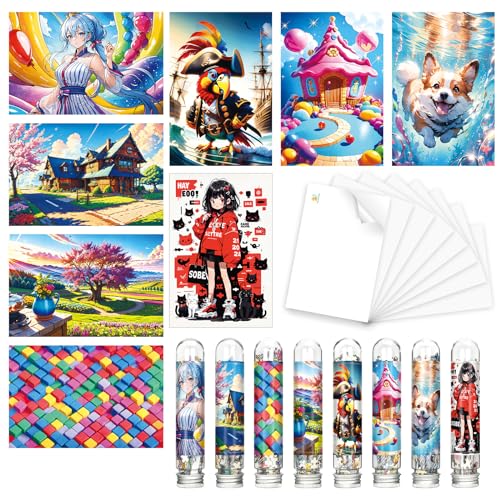 Mini-Puzzles für Erwachsene (8 Packungen) 234 Teile pro Packung, doppelseitiges Puzzle mit Referenzplan, Mikropuzzle, mit Pinzette für kleine Puzzles, geeignet als Geschenk von LinPuzzle