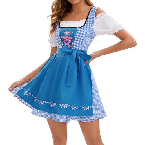 LinRim Mittelalterhose Lila Oktoberfest Ärmelloses Bierkleid Bühnenkostüm Mittelalterliches Total War-PC-Spiel (Blue, XXL) von LinRim