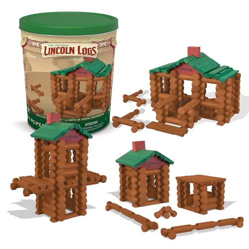 Lincoln Logs Basic Fun 520 00854 EA 100th Anniversary Tin, Brown, 111 Pieces von Lincoln Logs
