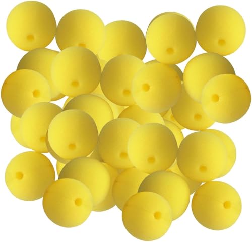 Lindagary 50 Stück Clownsnase Cosplay Nase Requisiten Schwamm Bälle Cosplay Make-up Zubehör für Halloween Party Supplies - Gelb von Lindagary
