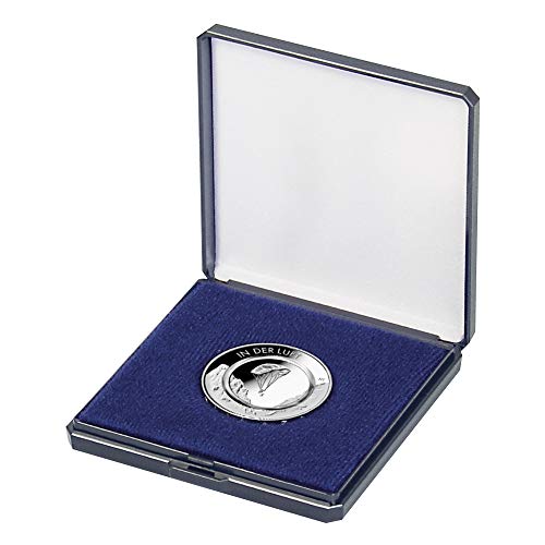 LINDNER Das Original Münz-Etui mit Patenteinlage zum Eindrücken für Münzen bis Ø 50 mm, blau von LINDNER Das Original