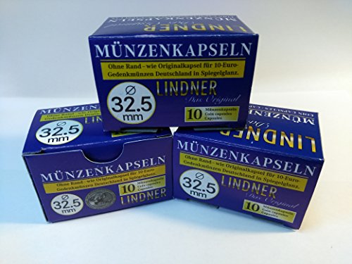 32,5 mm 30 Stück Original Lindner Münzkapseln 32,5 mm, für 10, 20, 25 und 10 DM Münzen von Lindner