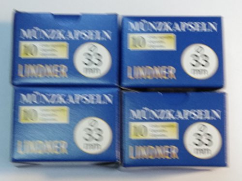 40 Stück Original LINDNER Münzkapseln 33 mm, für 10 -, 20 , 25 - und 10 DM - Münzen von Lindner