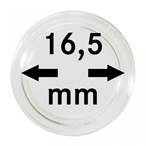 Lindner Münzkapseln für Münzen Ø 14-50 mm. 16,5mm 5 Stück von Lindner