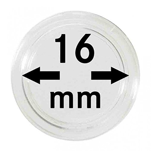 Lindner Münzkapseln für Münzen Ø 14-50 mm. 16mm per 10 Stück von Lindner
