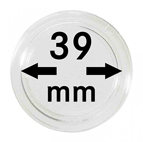 Lindner Münzkapseln für Münzen Ø 14 - 50 mm. 39mm - 10 Stück von Lindner