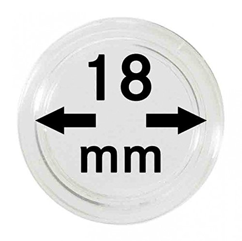 Lindner Münzkapseln für Münzen Ø 14 - 50 mm. 18mm 10 Stück von LINDNER Das Original