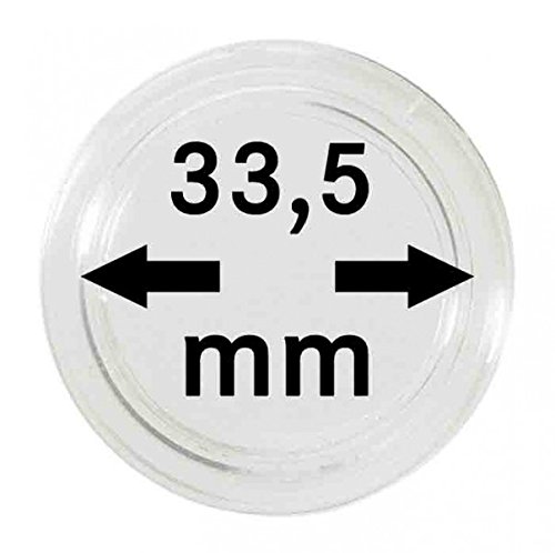 Lindner Münzkapseln für Münzen Ø 14-50 mm. 33,5 mm - 5 STück von Lindner