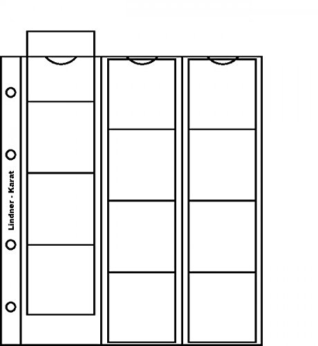 LINDNER Das Original Karat-Münzblätter 12 Münzen bis 48 mm Ø, inkl. Zwischenblatt rot, 5er- Packung von LINDNER Das Original