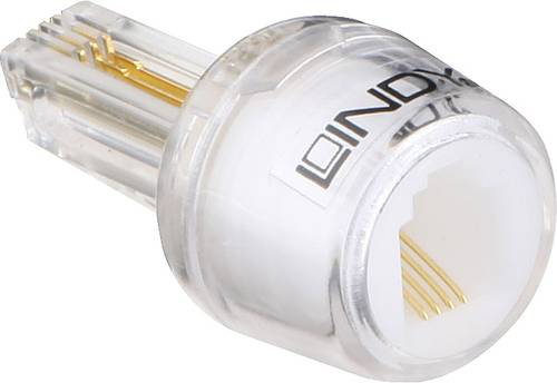 LINDY Kabel-Entzwirler Adapter [1x RJ10-Stecker 4p4c - 1x RJ10-Buchse 4p4c] Transparent von Lindy