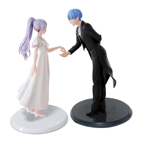 Linfemy 2Pcs Frieren Anime Figur Statue PVC Modell 20cm Stehende Position Actionfigur Weihnachten Auto Desktop Dekoration Sammlerstucke Geschenke Display für Fans von Linfemy