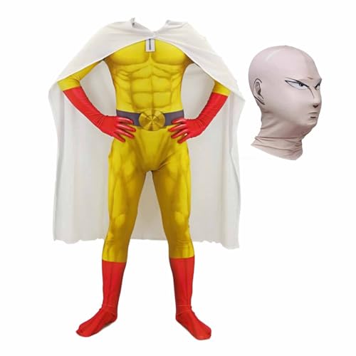 Linfemy Anime Saitama Cosplay Kostüm Anime Kopfbedeckung Halloween Cosplay Kleidung Set Karneval Kostüm Mottoparty Performance Unisex Linfemy Anime Saitama Cosplay Kostüm Anime Kopfbedeckung Halloween Cosplay Kleidung Set Karneval Kostüm Mottoparty Performance Unisex von Linfemy