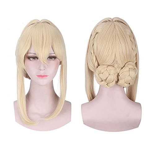 Linfemy Anime Violet Evergarden Cosplay Kostüm Rock Mantel Set mit Perücke Merch Halloween Cosplay Karneval Party Anime Performance für Frauen Fans von Linfemy