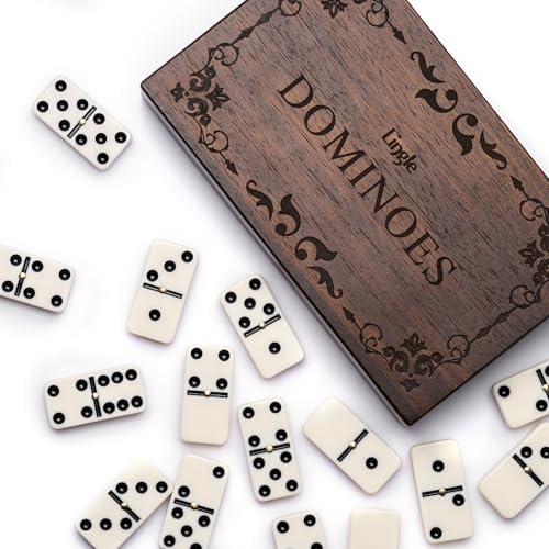 Lingle Dominoes Set - Double 6 Dominoes Classic Board Games for Adults, 28 Pieces Domino with Wood Case Lingle Dominoes Set - Double 6 Dominoes Classic Board Games for Adults, 28 Pieces Domino with Wood Case von Lingle